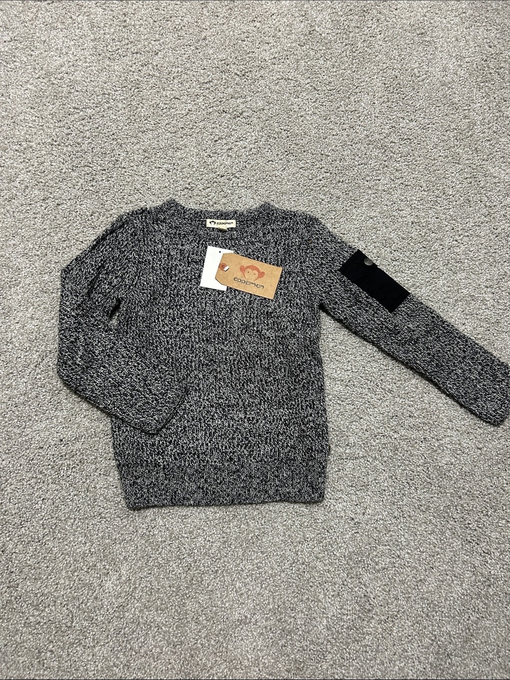 NWT Appaman Black Marled Crewneck Sweater